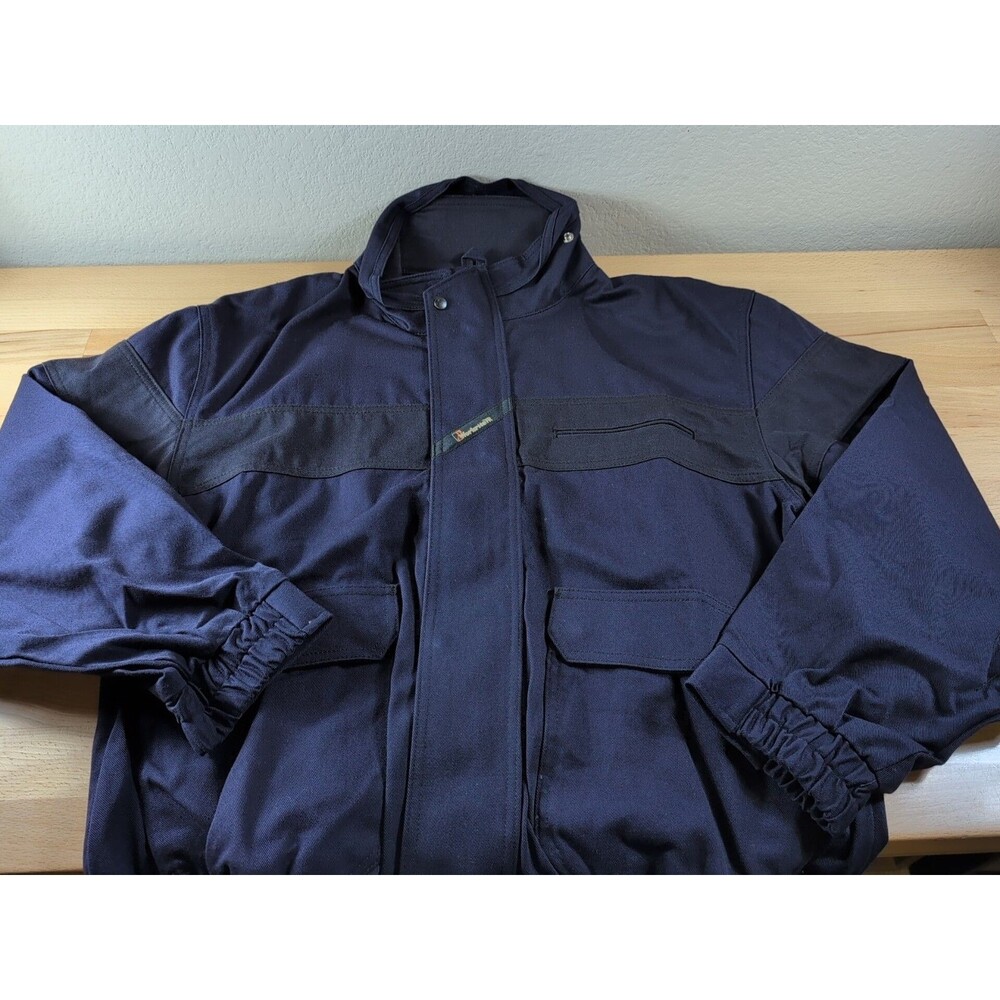 Workrite Jacket Mens Large Regular Blue Full Zip Flame Resistant NWT